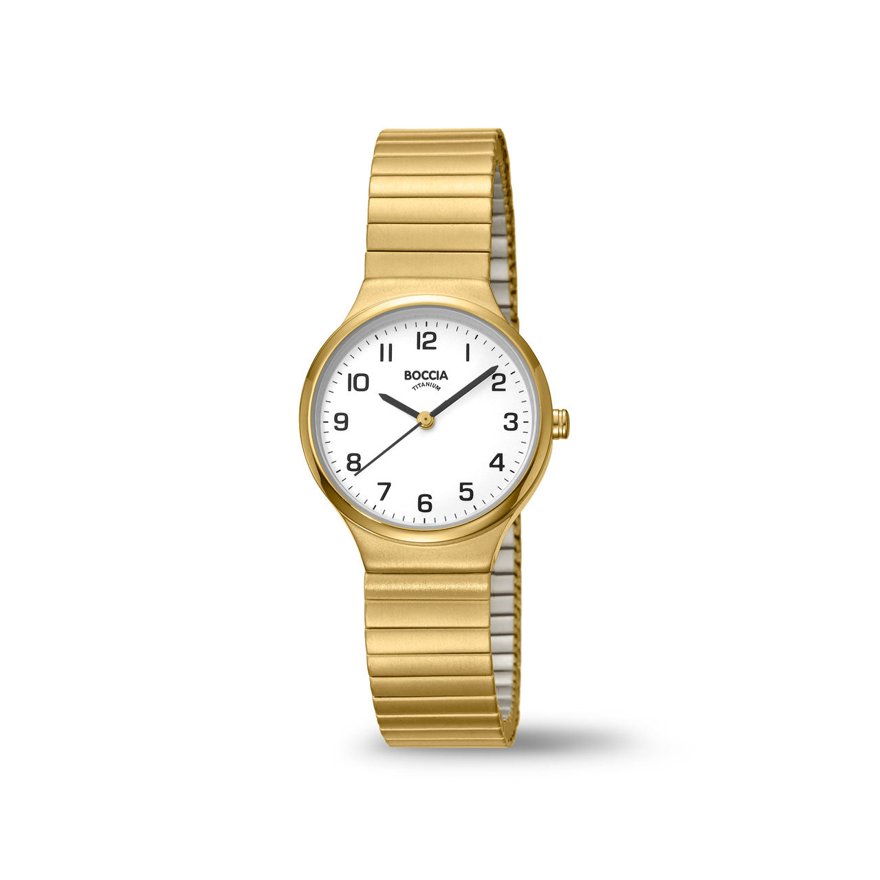 3329-02 Ladies Gold Plated Titanium Expander Strap Watch