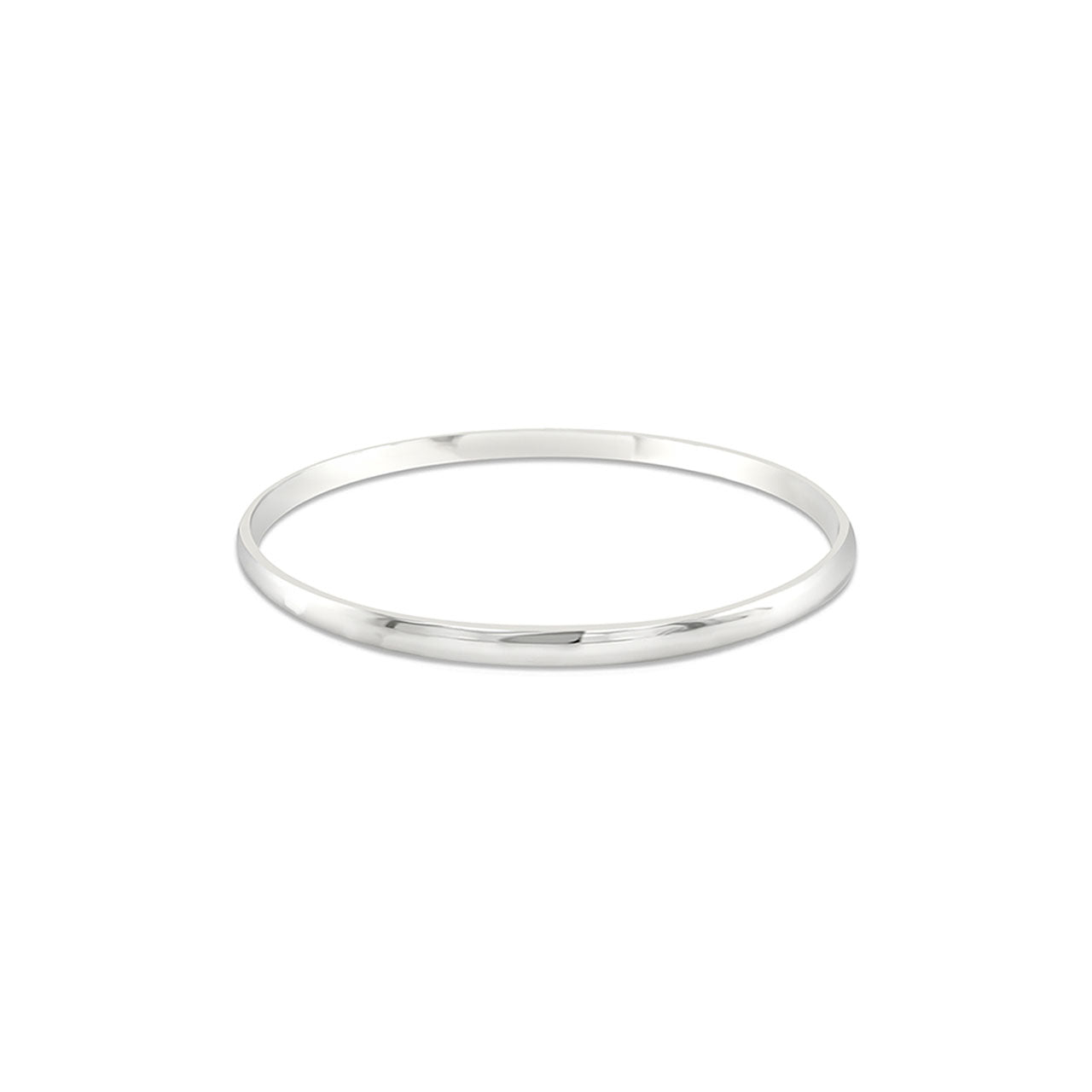 Sterling Silver Half Round 6 1/2" Golf Style Bangle