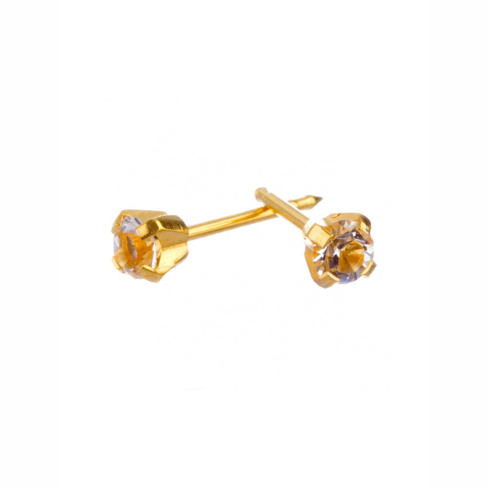 Surgical Stainless Steel Gold Plated April 3mm Claw Studs