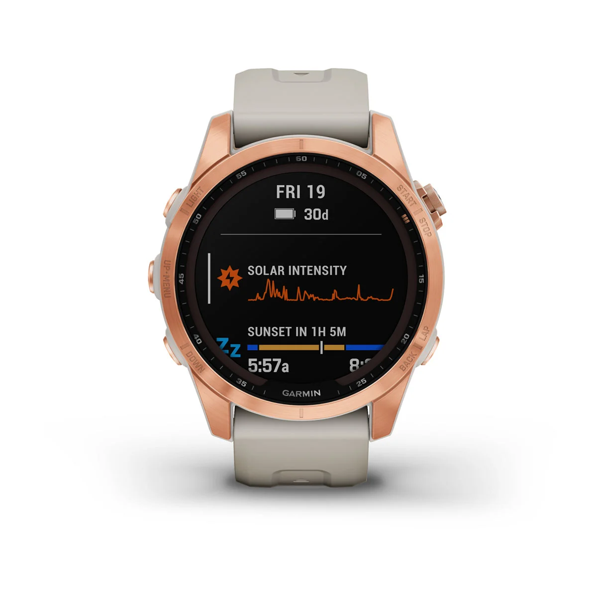 fēnix® 7S – Solar Edition - Rose Gold with Light Sand Band - 010-02539-11