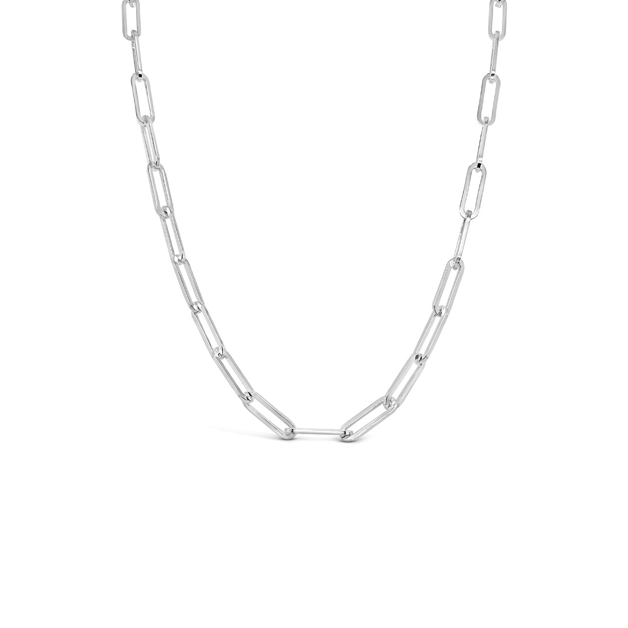45cm Sterling Silver Medium (10.7x3mm) Paperclip Chain