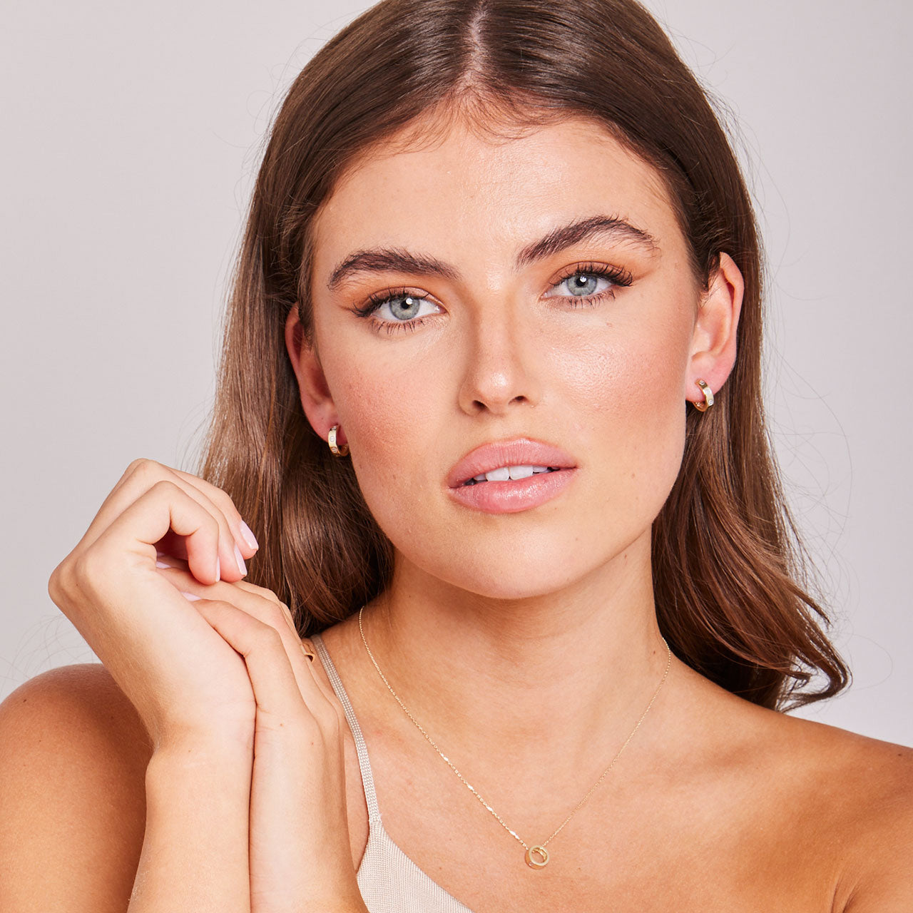 9k Yellow Gold 12mm Lock Hoop Earrings