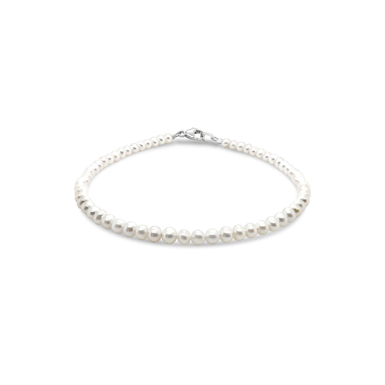 3-3.5mm Semi Round White Fresh Water Pearl Bracelet