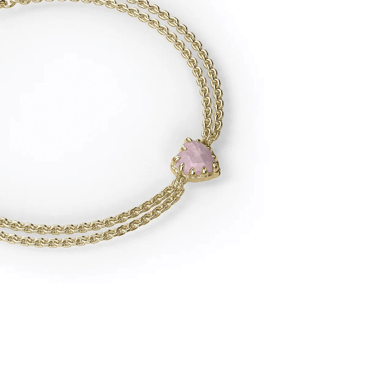 Love Claw Bracelet Rose Quartz - Gold Plated