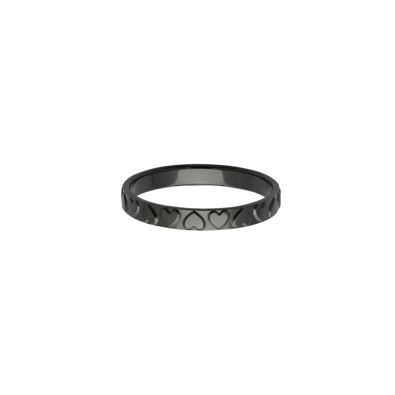 Black Zirconium with Heart Pattern Band
