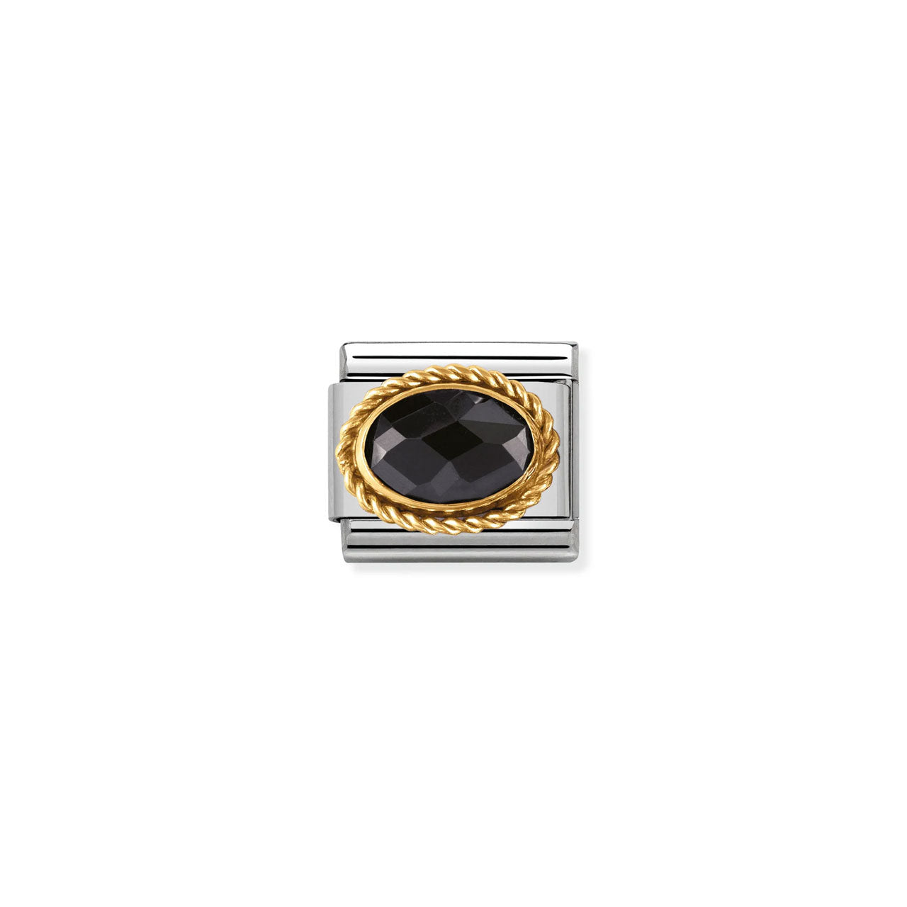 Composable Classic Link 030602/011 Black Faceted CZ With Twist In 18K Gold