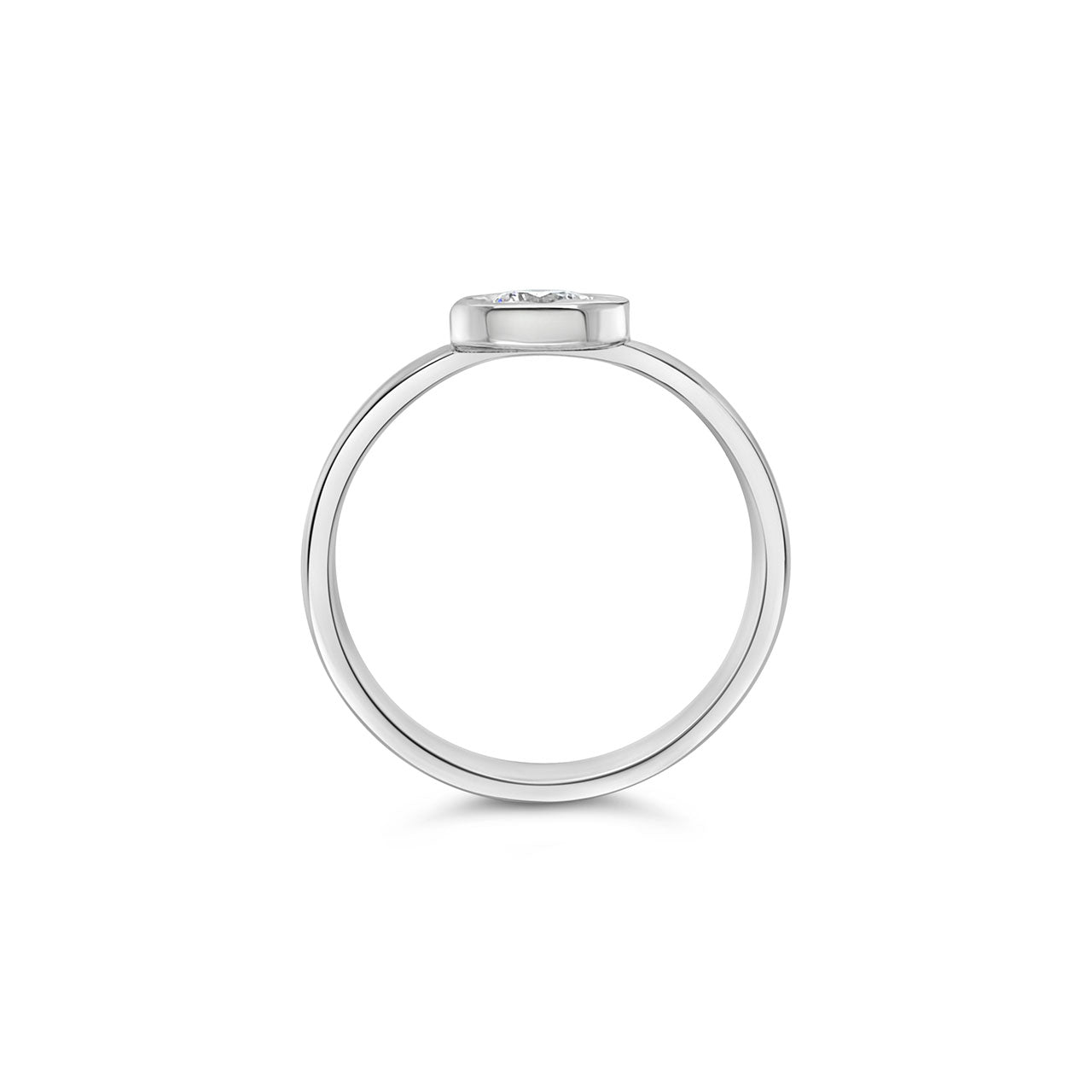 Sterling Silver White CZ Small Signet Ring