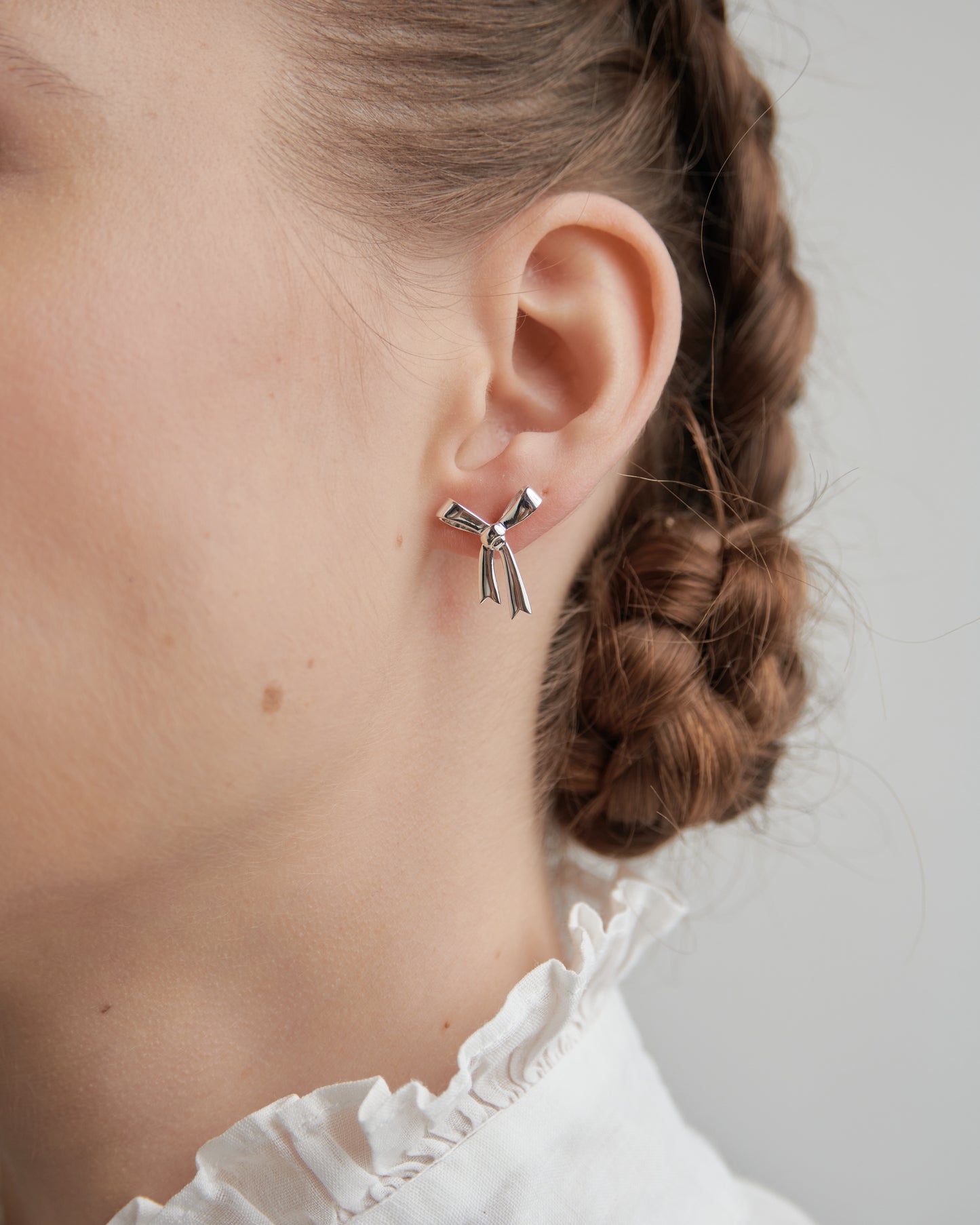 Sterling Silver Classic Bow Stud Earrings