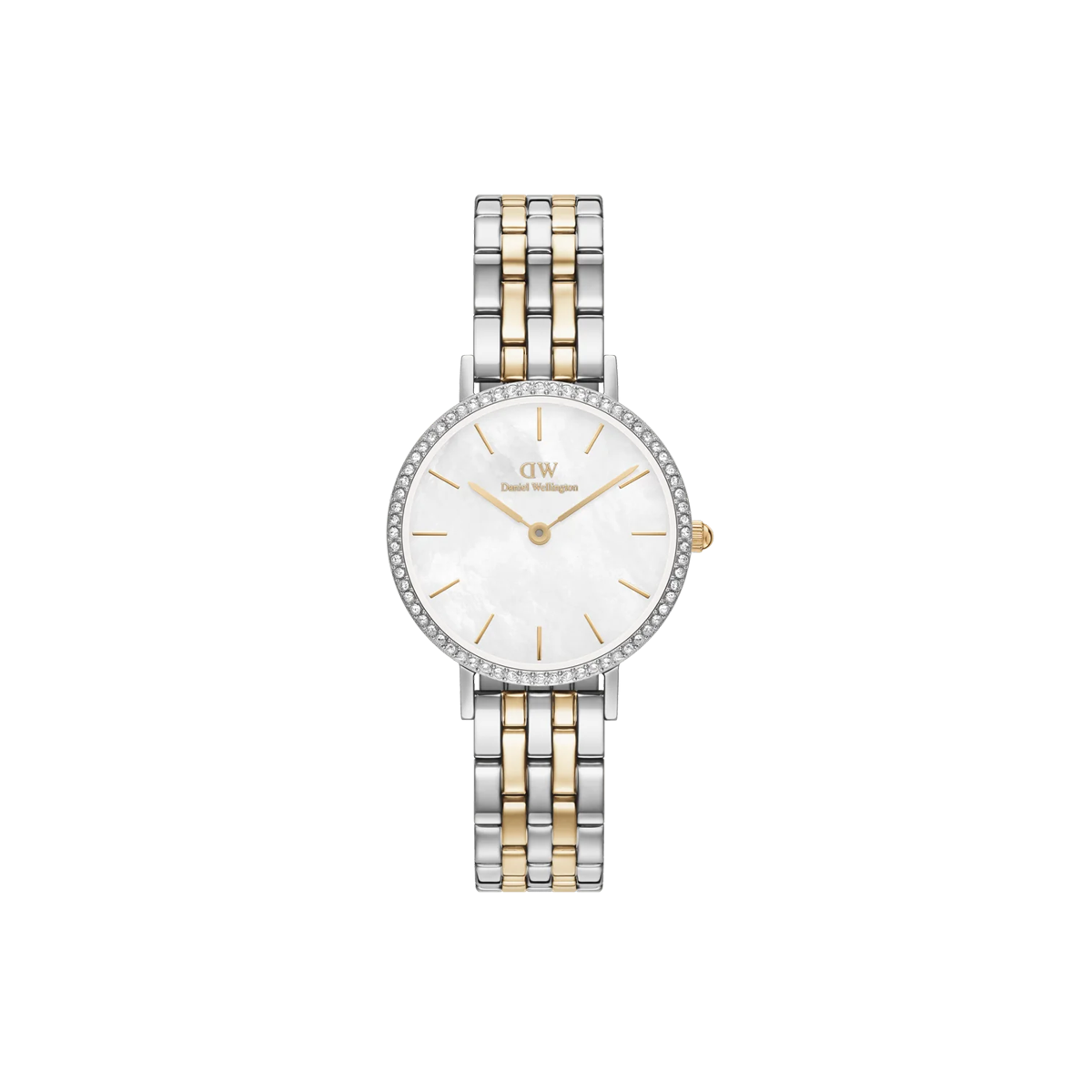 Petite Lumine Bezel 5-Link Two-Tone MOP - Silver & Gold Watch