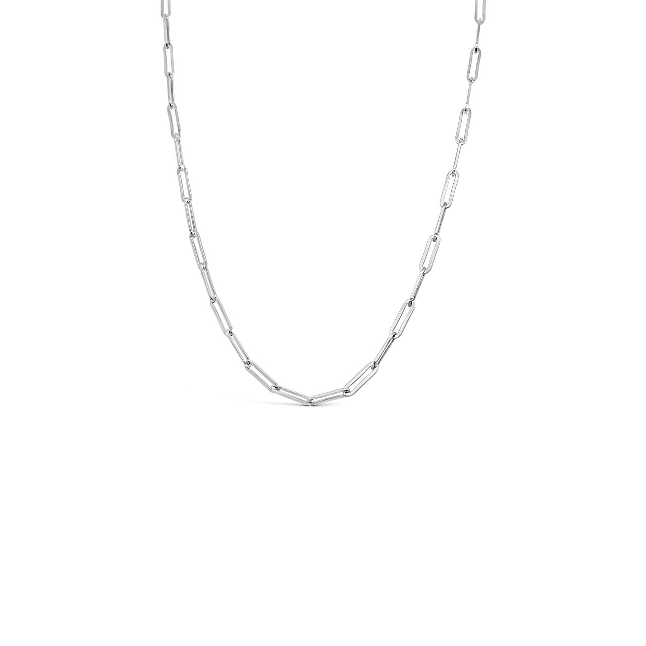 50cm Sterling Silver Small V736 Paperclip Chain