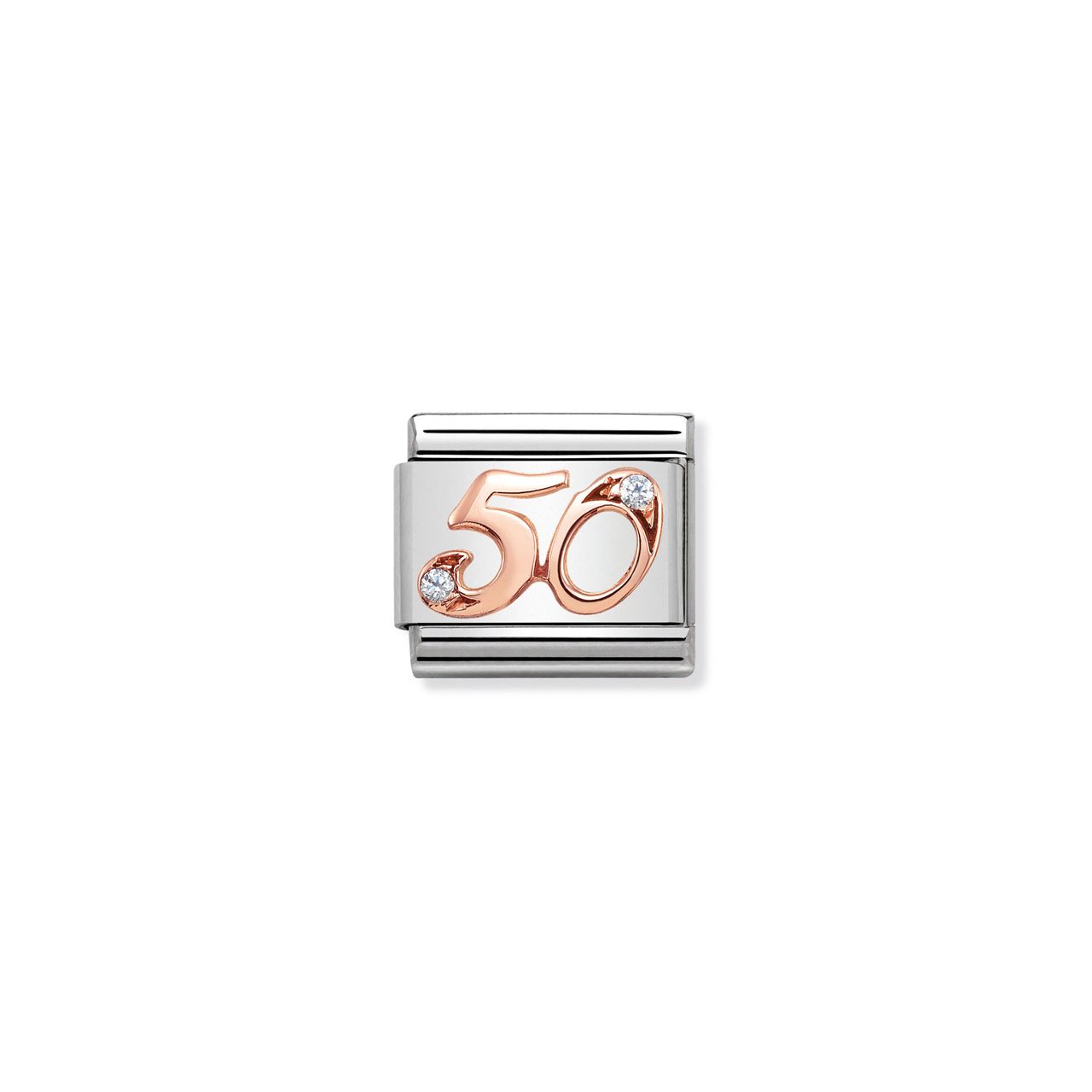 Composable Classic Link 430315/50 Number 50 in Rose Gold & CZ