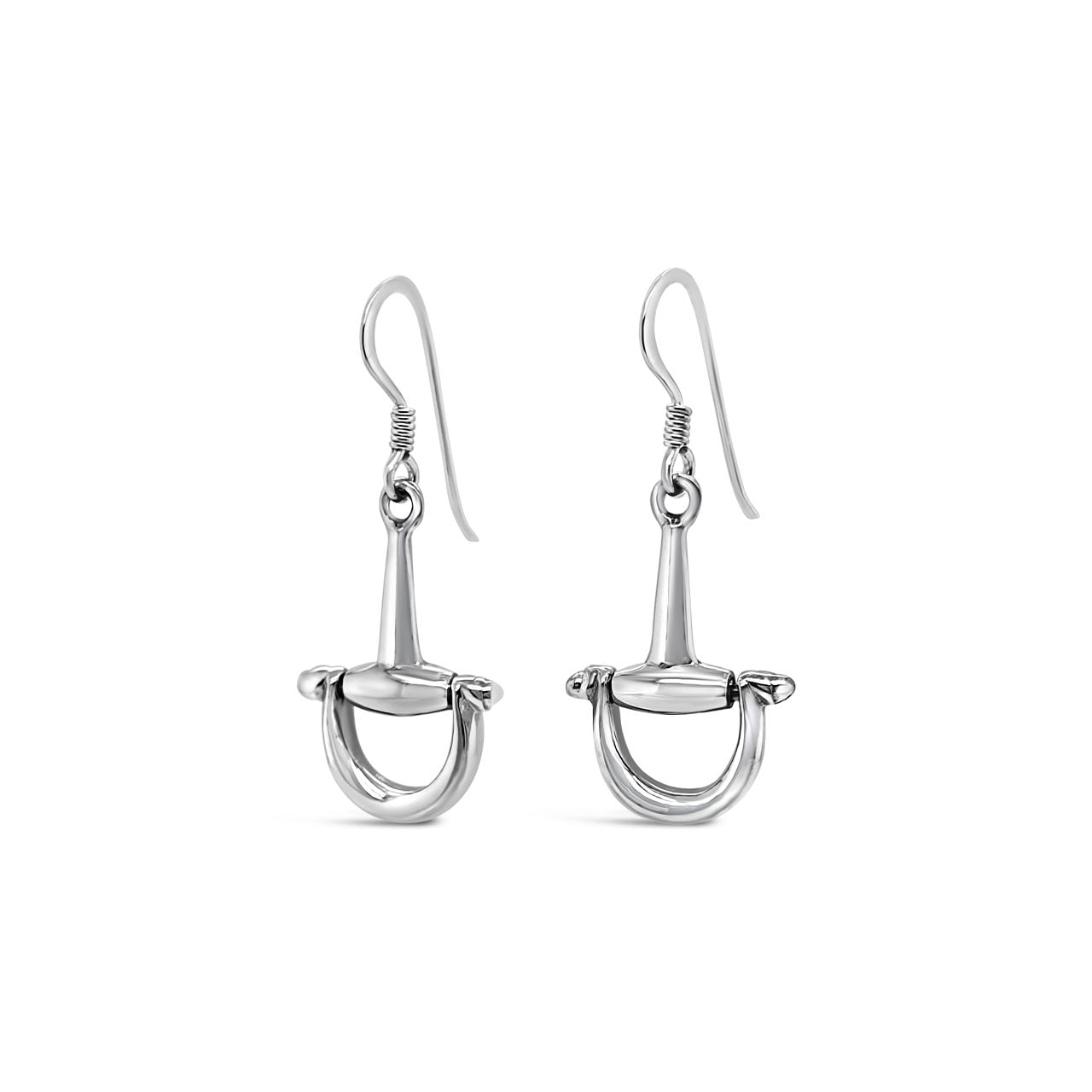 Sterling Silver Medium Snaffle Drop Earrings