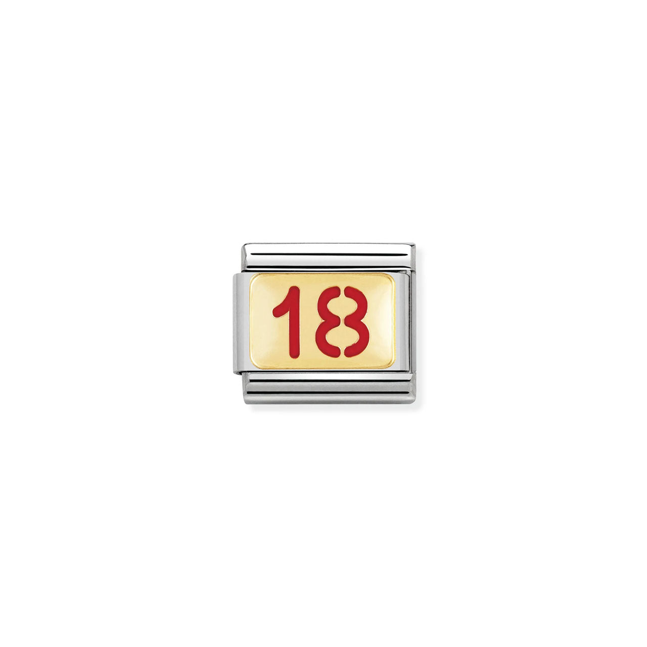 Composable Classic Link 030230/43 Number 18 In 18k Gold & Enamel