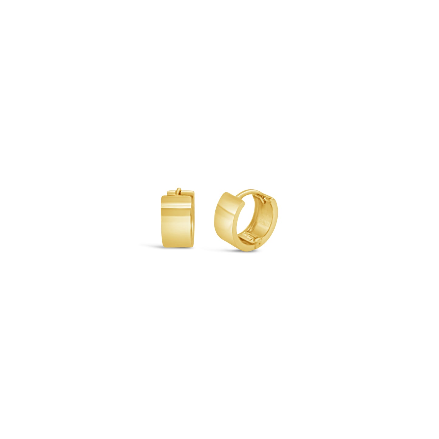 9k Yellow Gold 6mm x 10mm Flat Profile Huggie Earrings