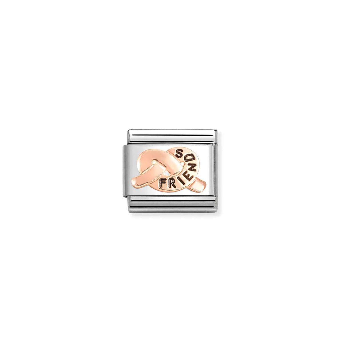 Composable Classic Link 430202/36 Friends Knot 9K Rose Gold And Black Enamel
