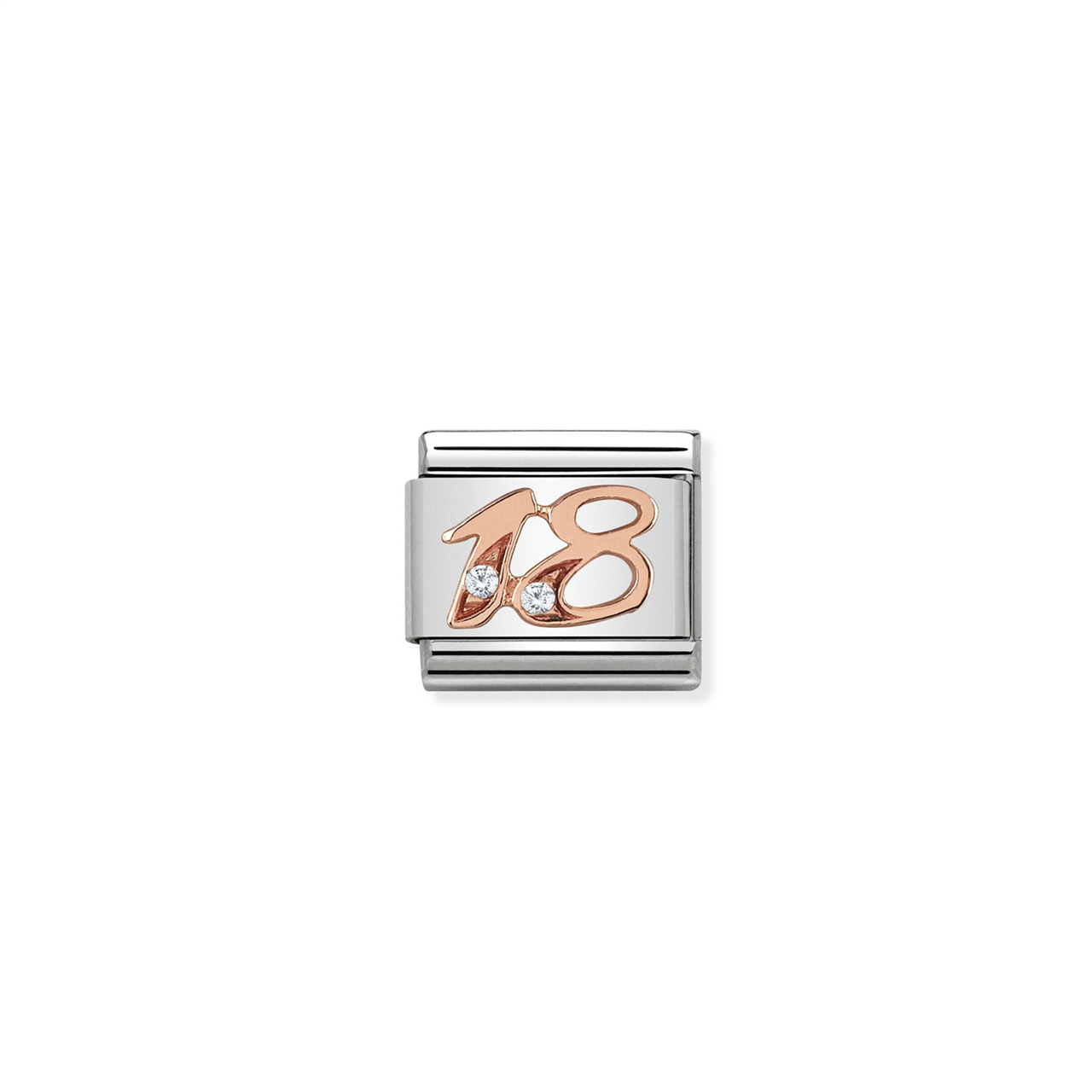 Composable Classic Link 430315/18 Number 18 in Rose Gold & CZ