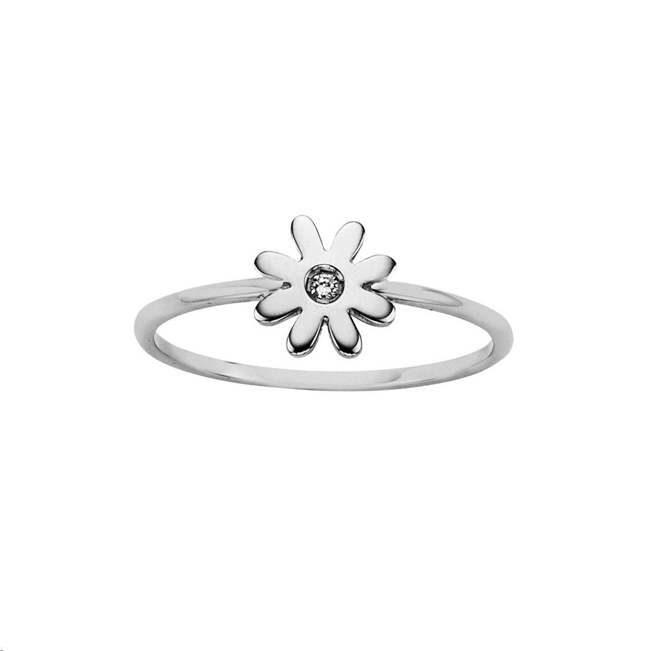 Sterling Silver Mini Daisy Diamond Set Ring