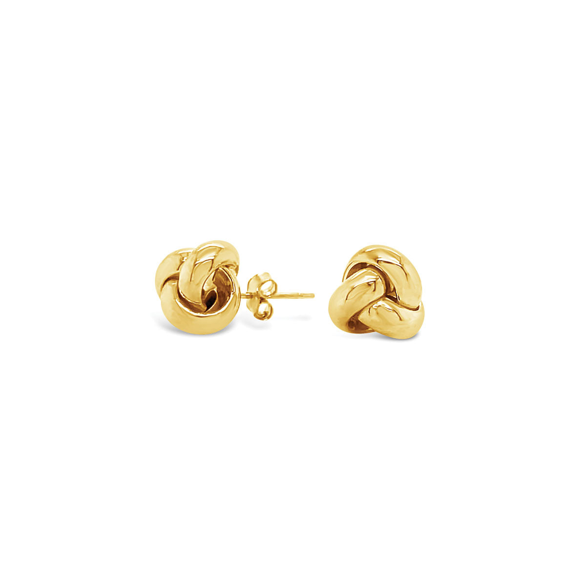 9k Yellow Gold Hollow 8mm Knot Ball Stud Earrings