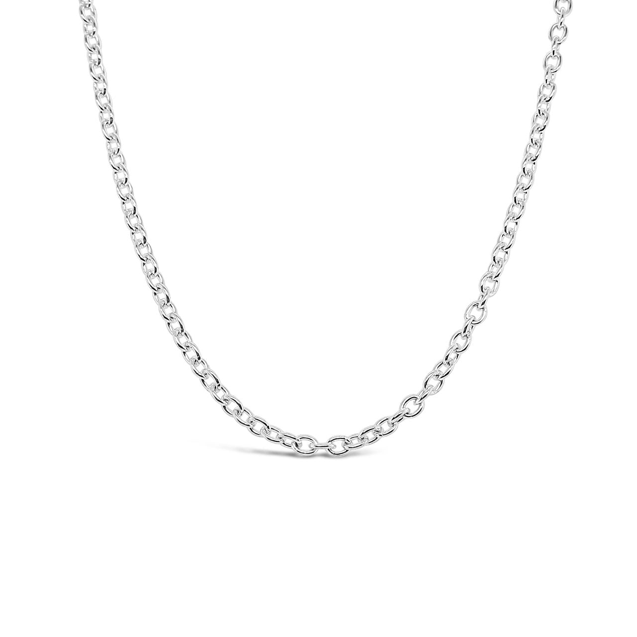 Sterling Silver RCA80 45cm Round Cable Chain