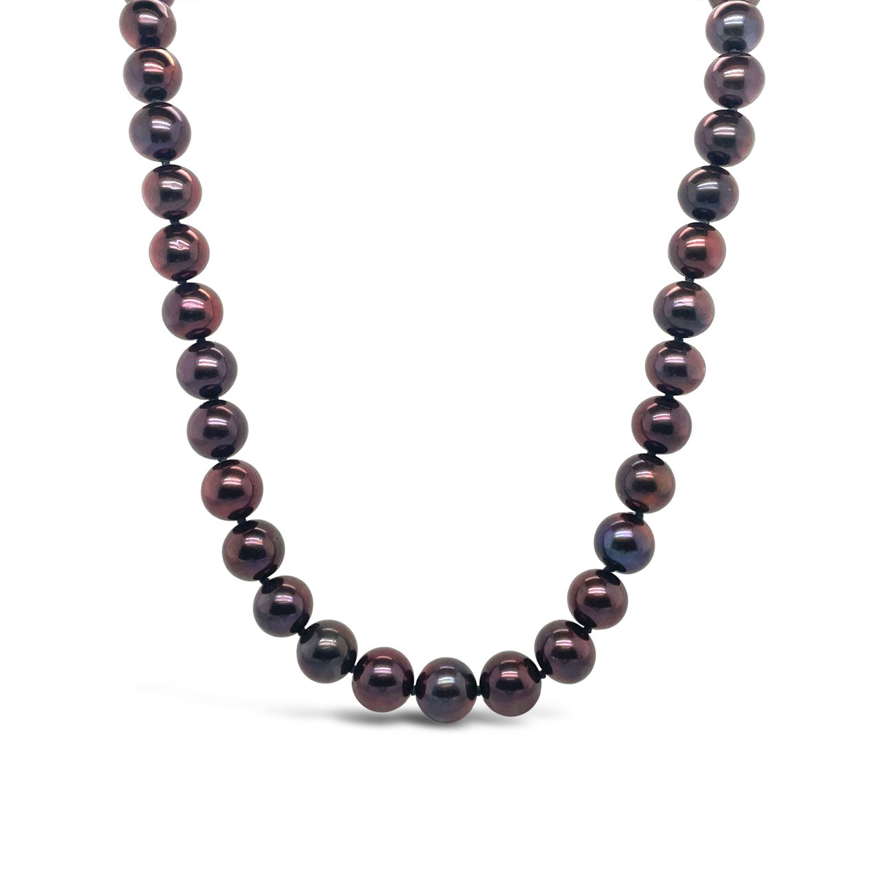 8-8.5mm Dyed Black Fresh Water Pearl Strand Necklace