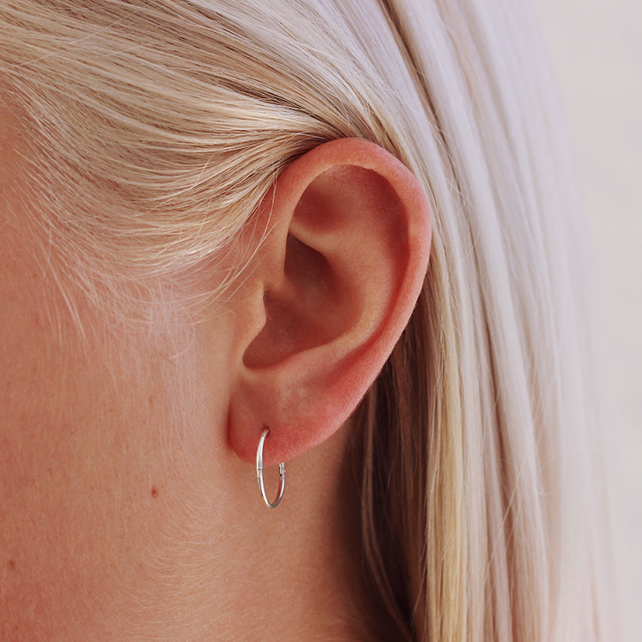 Sterling Silver 12mm Plain Sleepers