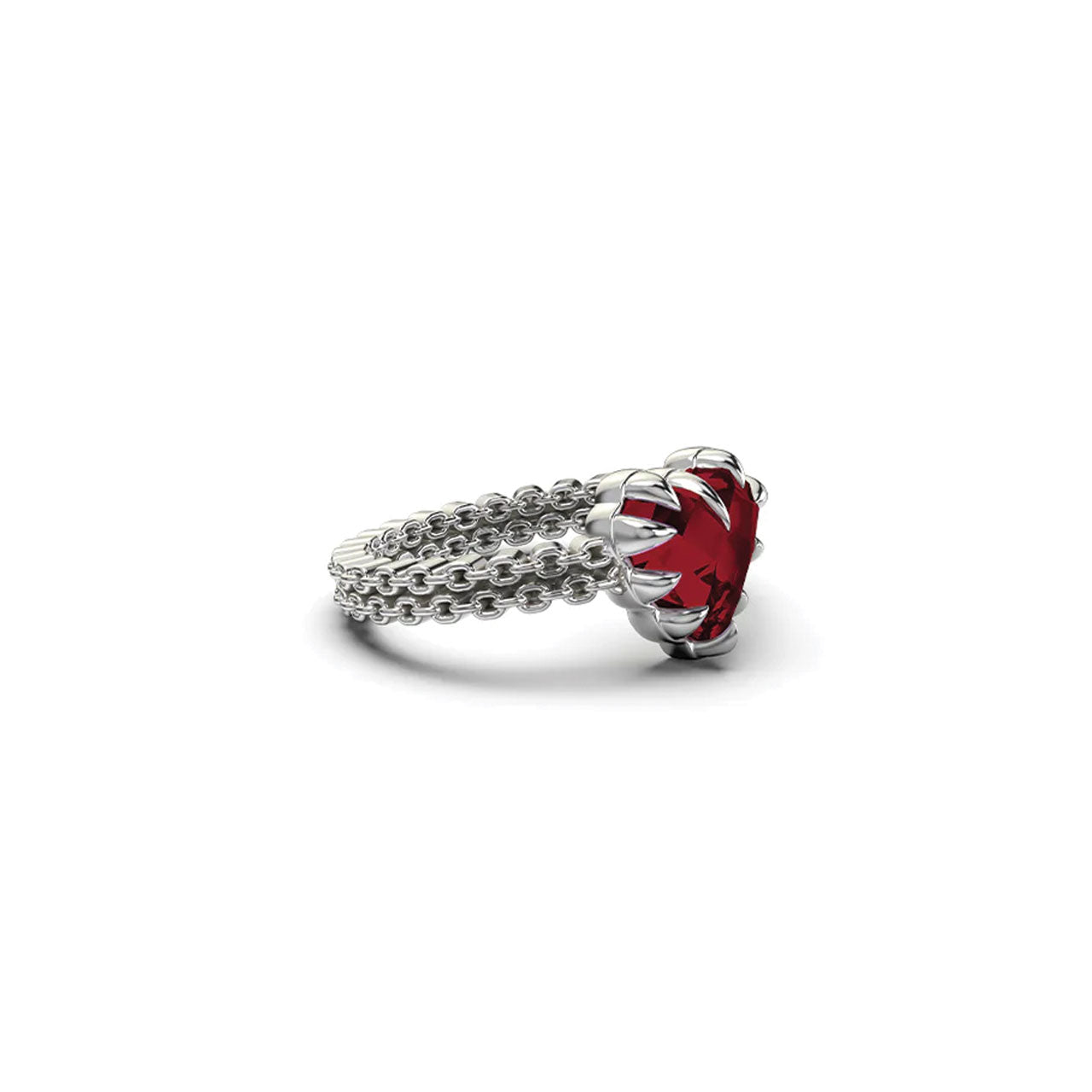 Mini Love Claw Ring Garnet