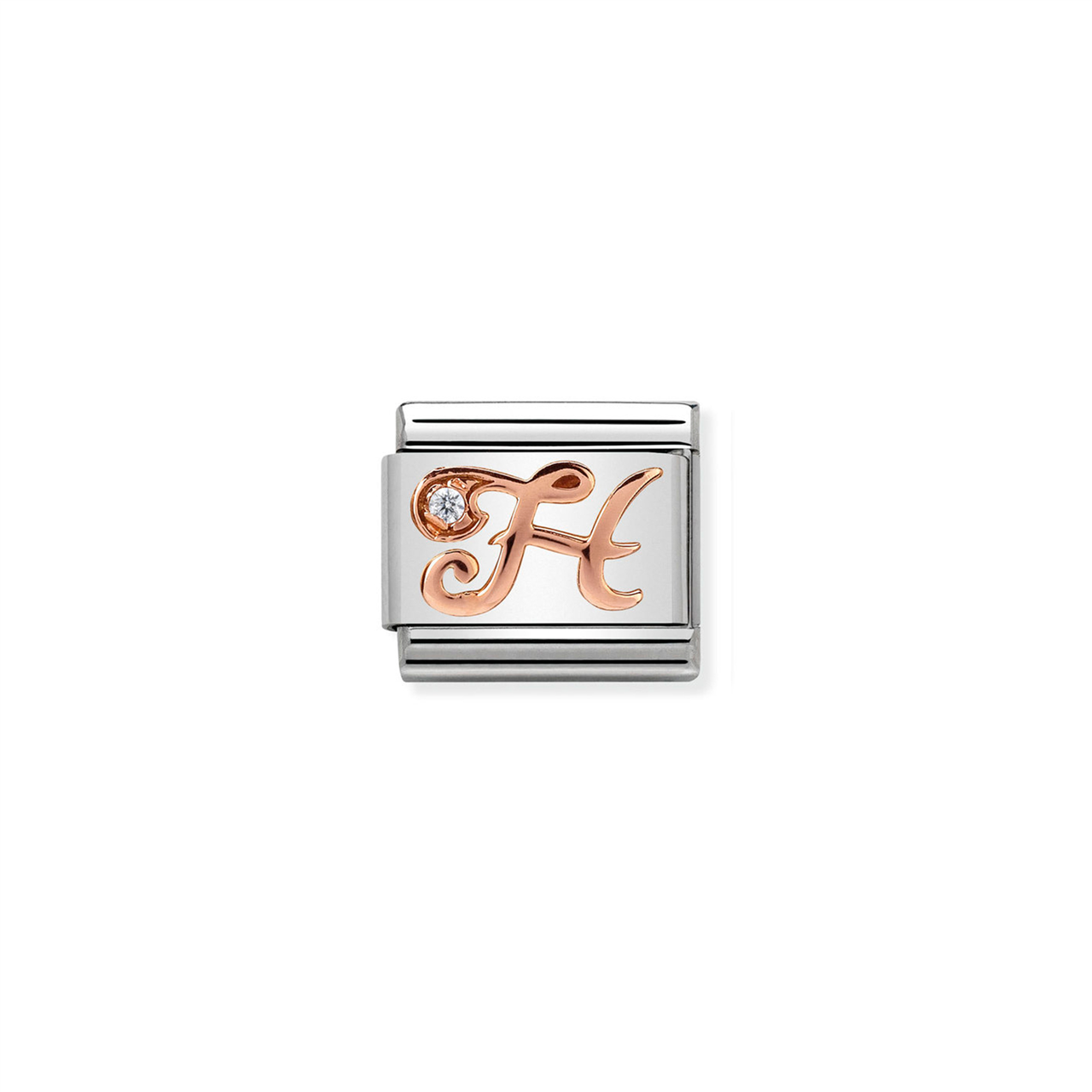 Composable Classic Link 430310/08 Letter H in Rose Gold & CZ