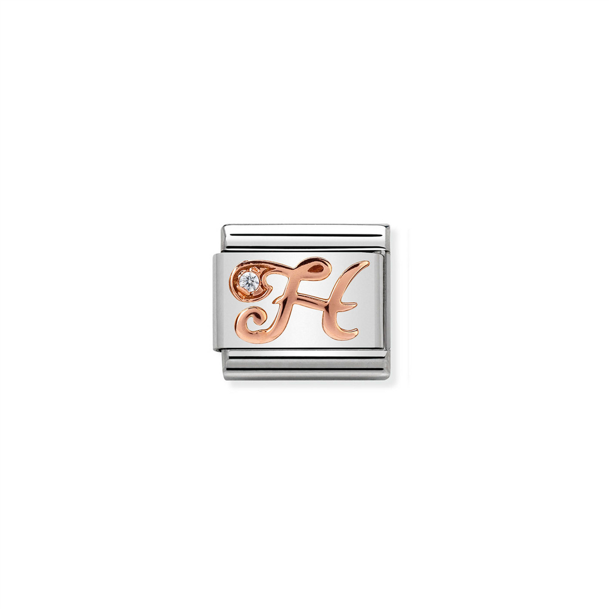 Composable Classic Link 430310/08 Letter H in Rose Gold & CZ