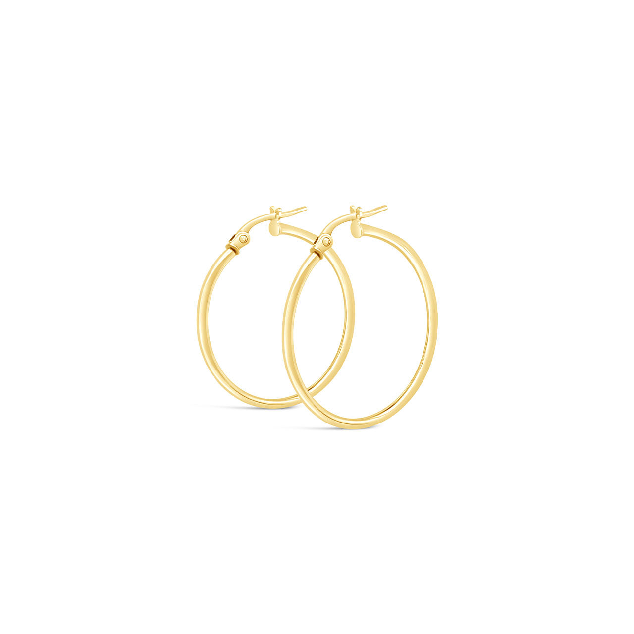 9k Yellow Gold Round Hoop Earrings
