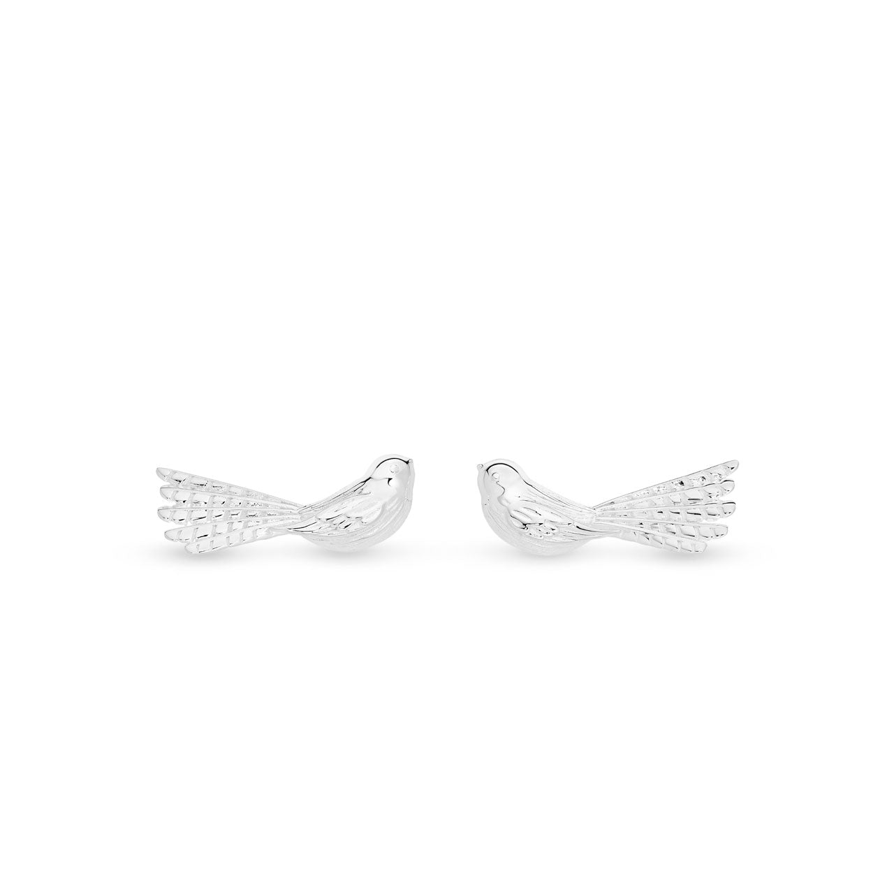 Sterling Silver Fantail Stud Earrings