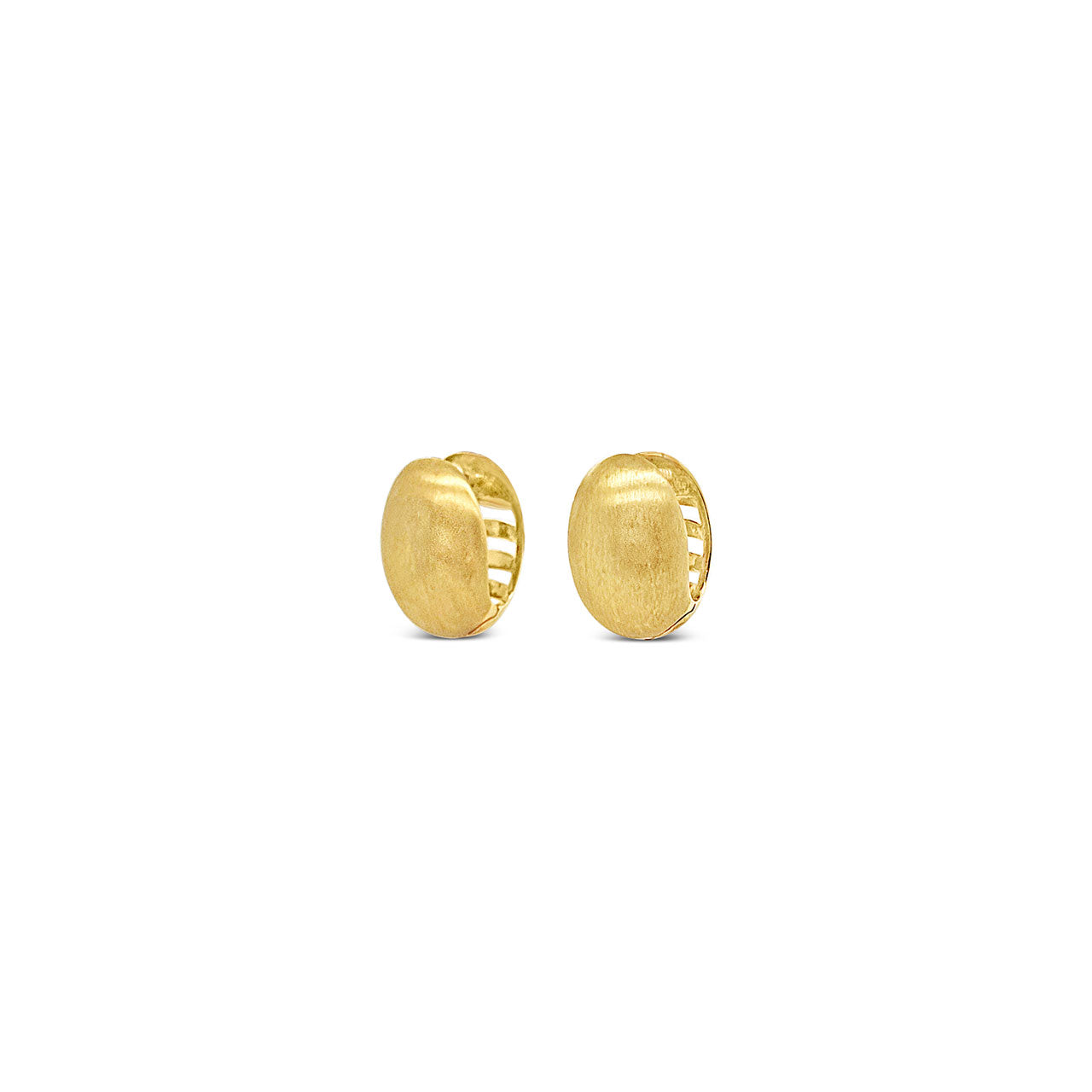 Sterling Silver Yellow Gold Plated Oval Huggie Earrings