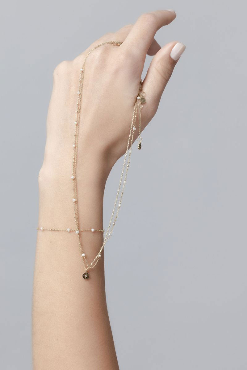 Dotty Bracelet Pearl + Gold