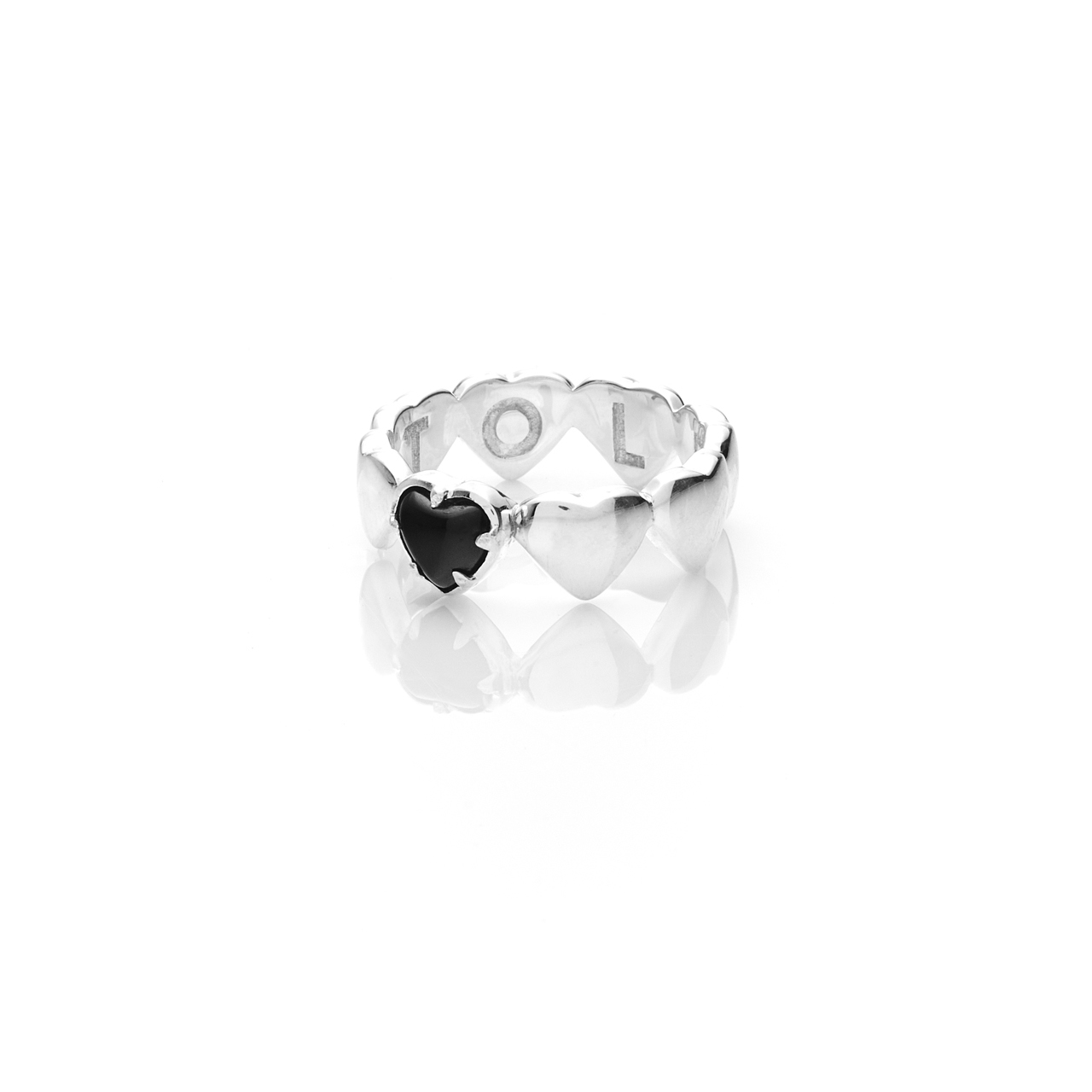 Band of Hearts Onyx Ring