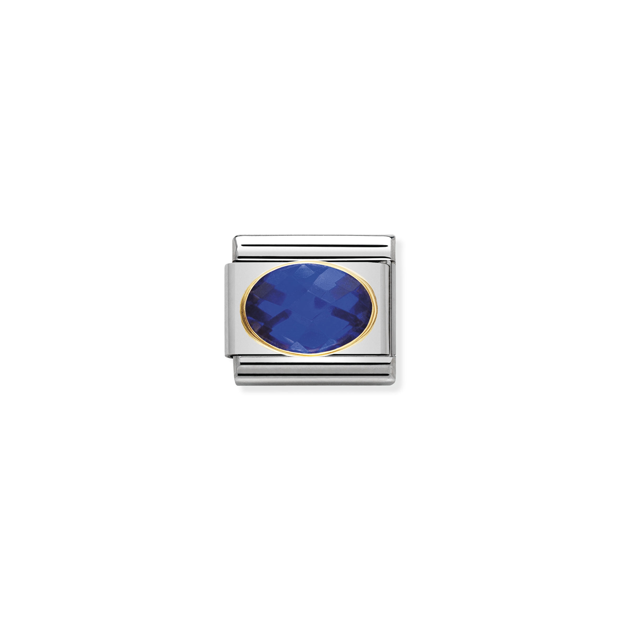 Composable Classic Link 030601/007 with Blue Oval Faceted Stone in 18k Gold