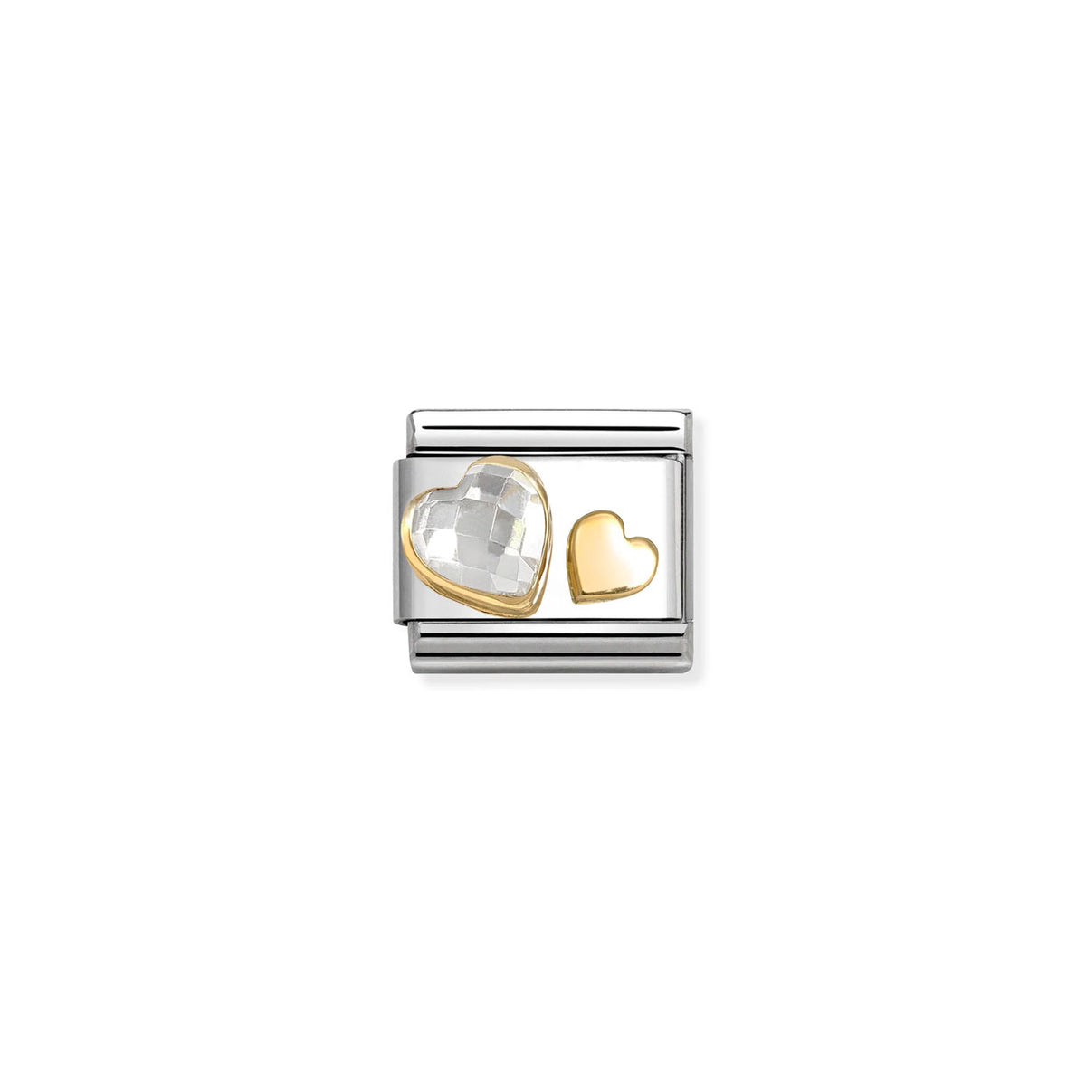 Composable Classic Link 030613/08 White CZ Heart In 18K Gold
