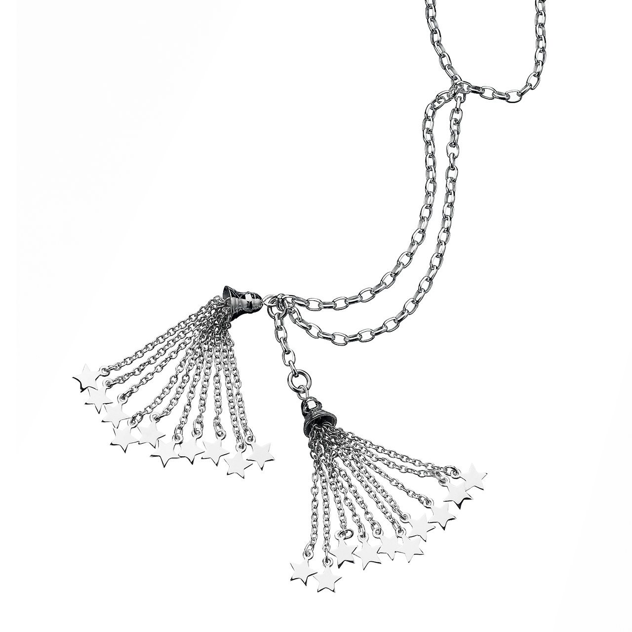 Sterling Silver Two Bells Necklace