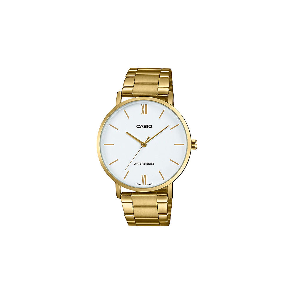 Mens Gold & White Watch - MTPVT01G-7B