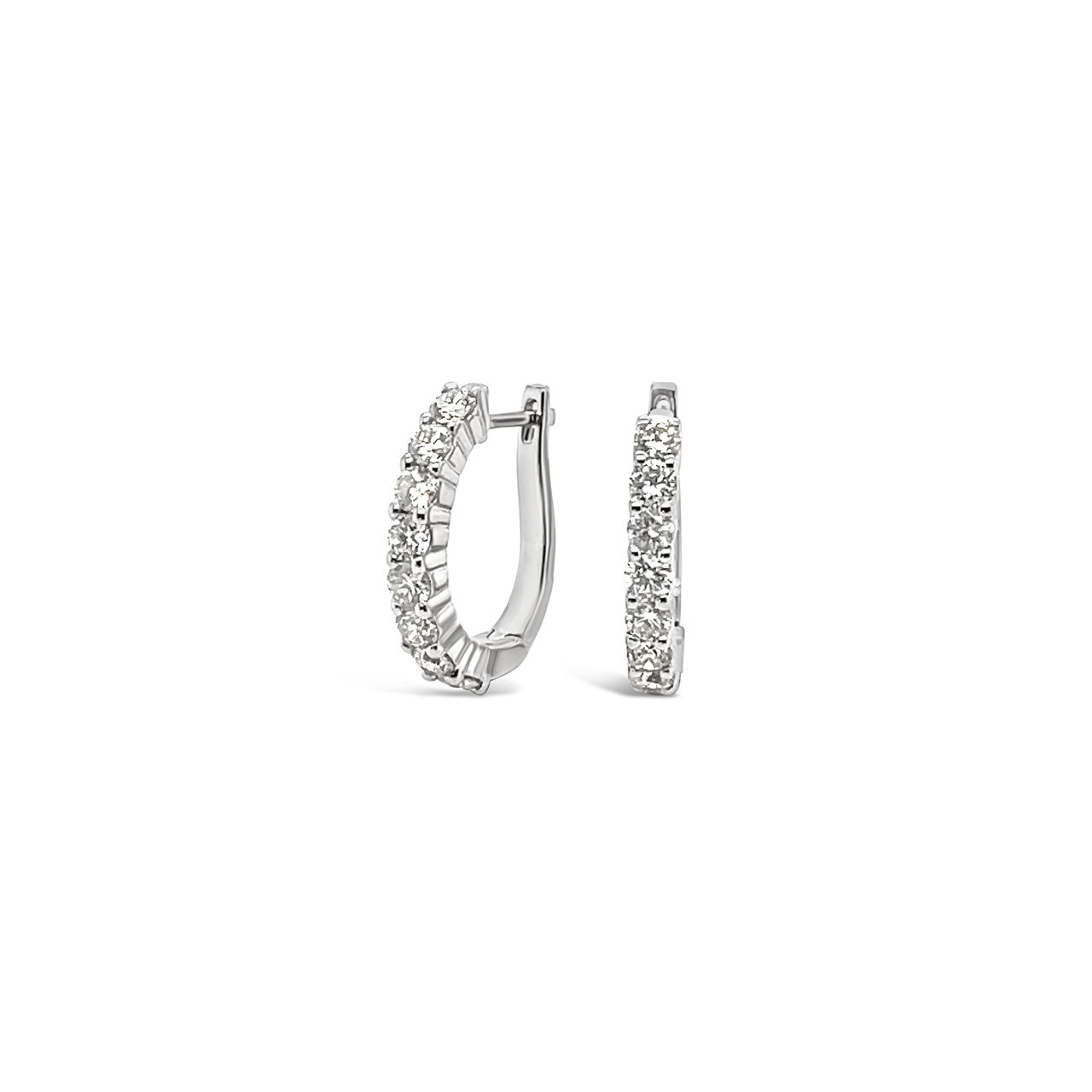 9k White Gold 0.80ct Diamond Huggie Earrings