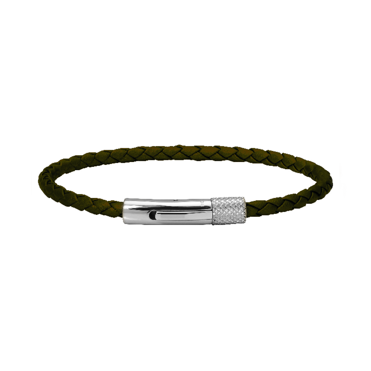 Stainless Steel Dandy Brown 10mm Braided Leather Bracelet