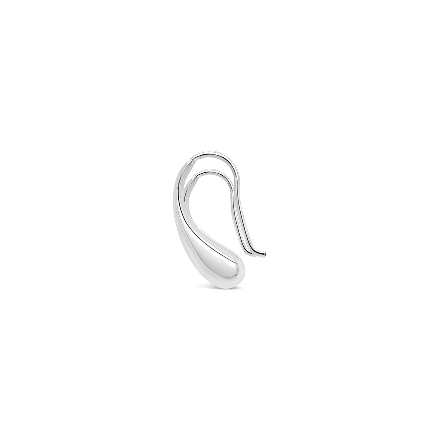 Sterling Silver Curved Tear Drop Hook Earrings