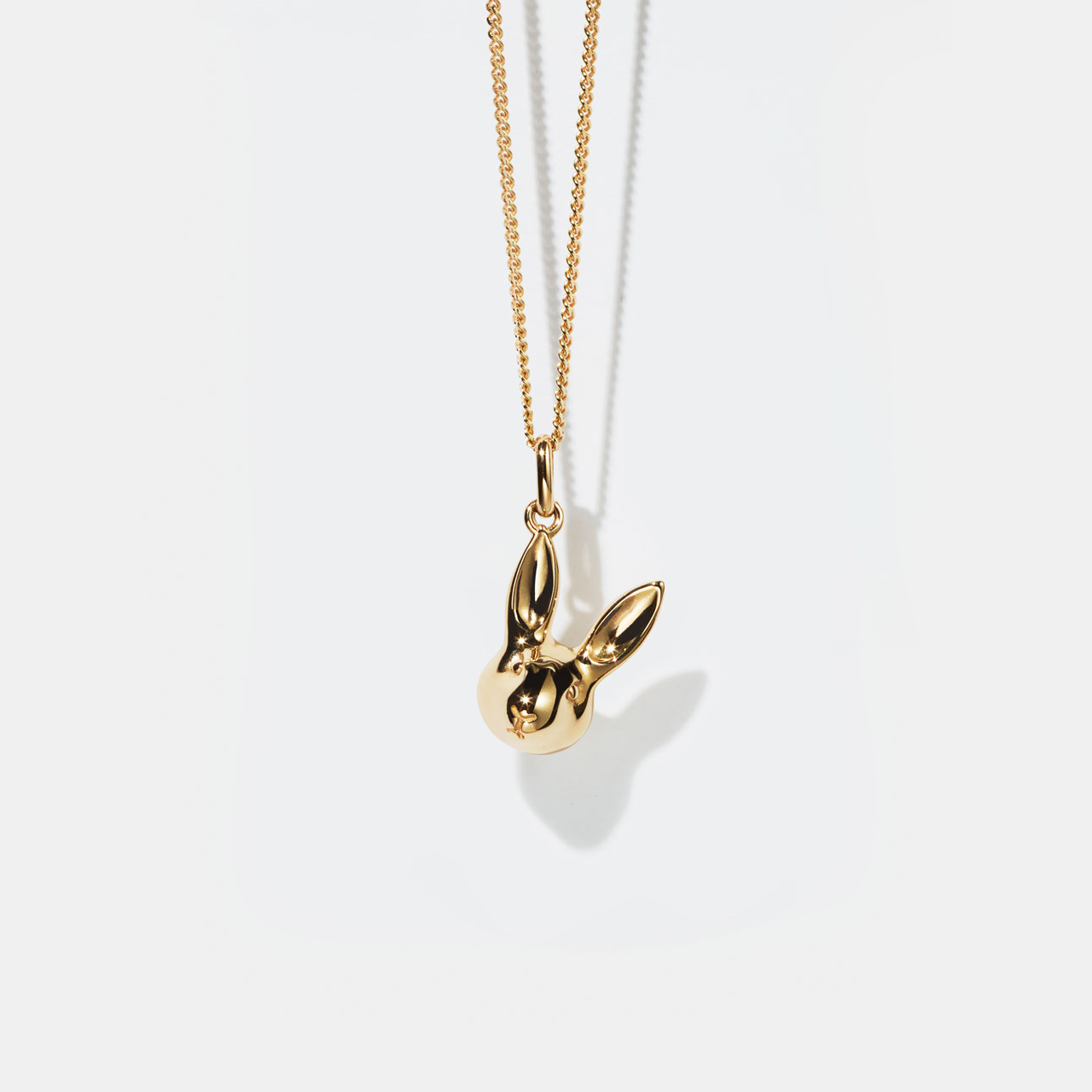 Sterling Silver Gold Plated Bunny Charm Necklace
