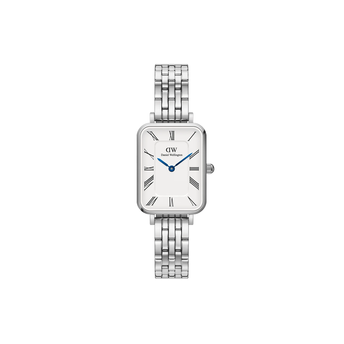 Quadro Roman Numerals 5-Link Silver Watch