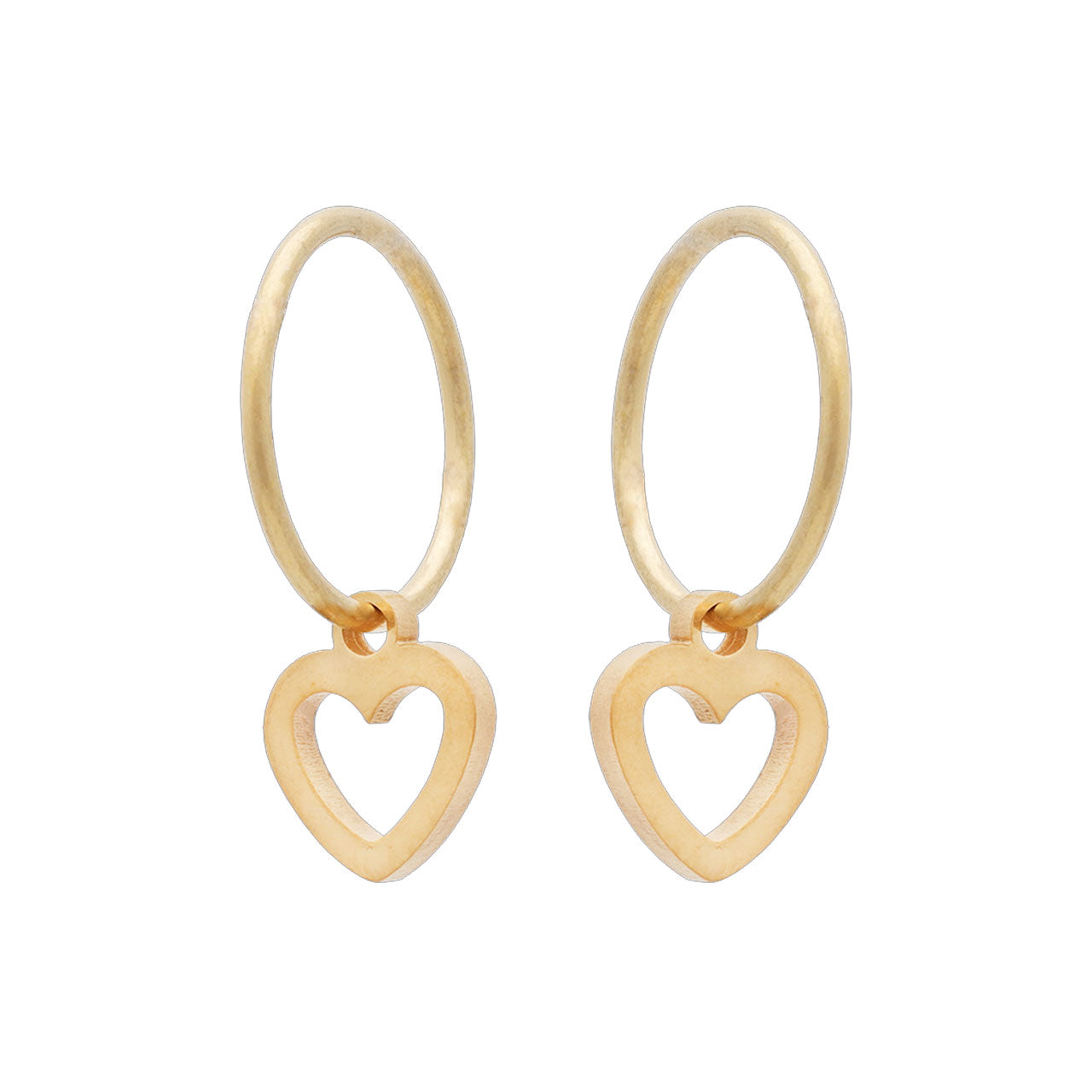 Sterling Silver Gold Plated Sleeper & Open Heart
