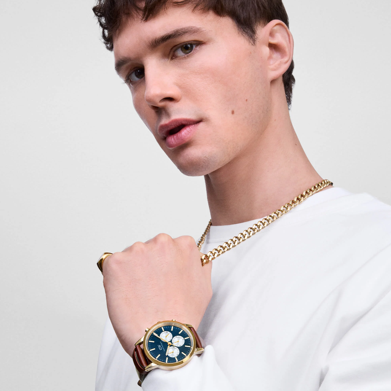 Ellipse Cuban Chain 55cm Necklace Gold