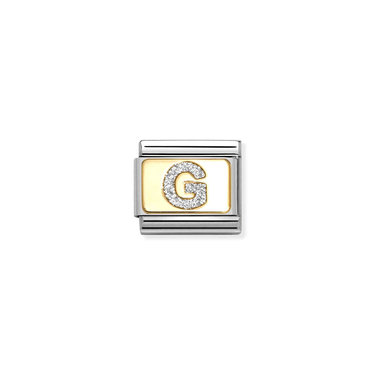 Composable Classic Link 030291/07 Silver Letter G In 18K Gold & Glitter Enamel