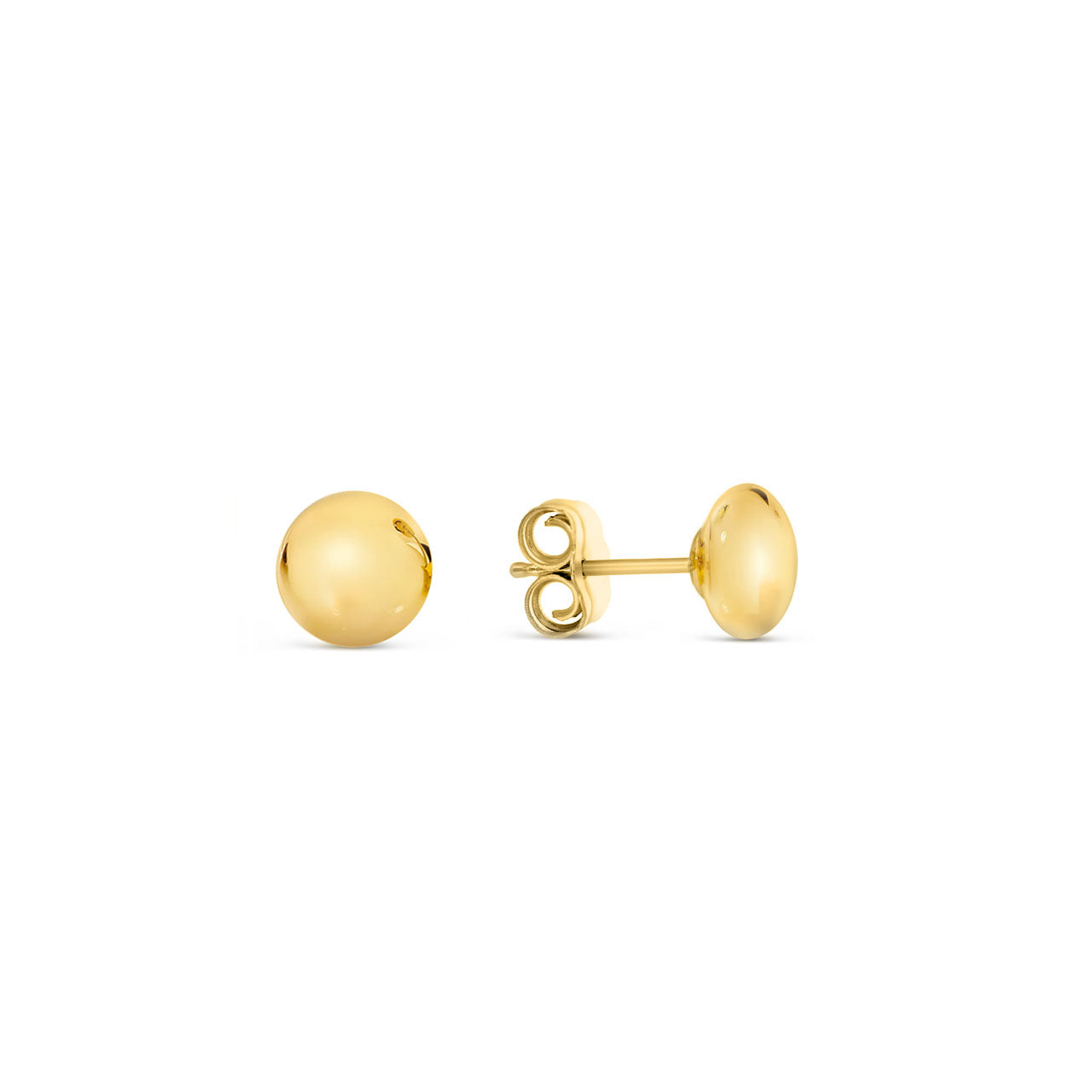 9k Yellow Gold 4mm Flat Ball Stud Earrings