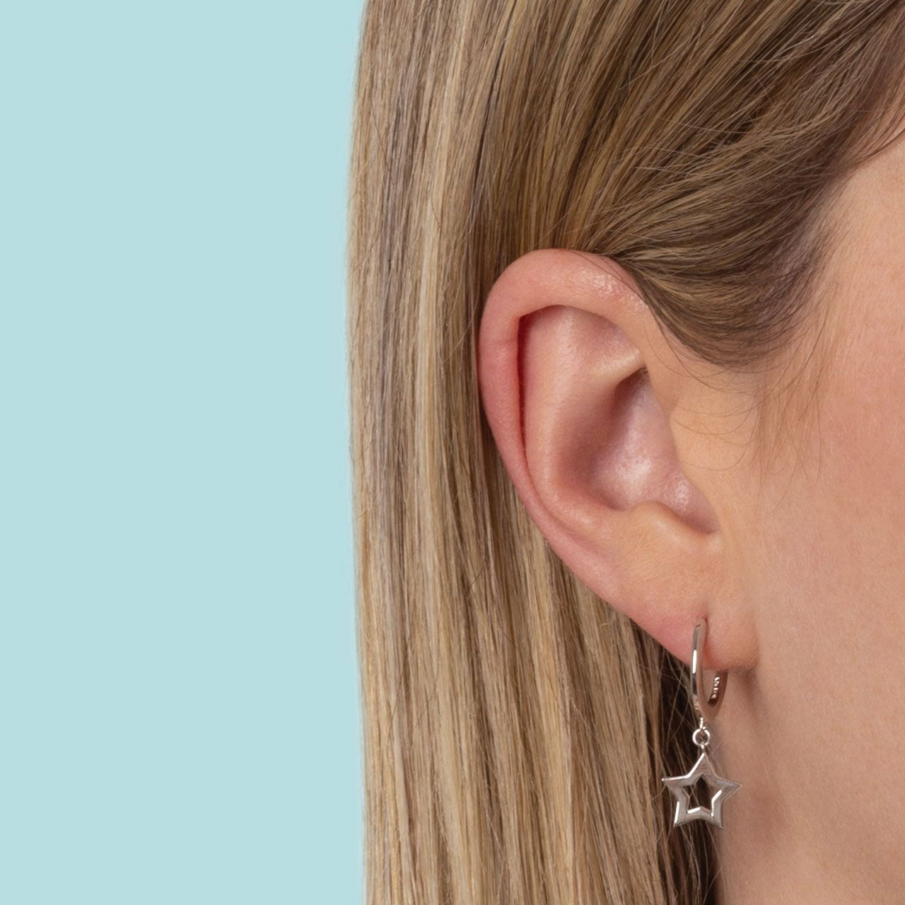 9k Yellow Gold Plated Super Star Huggies