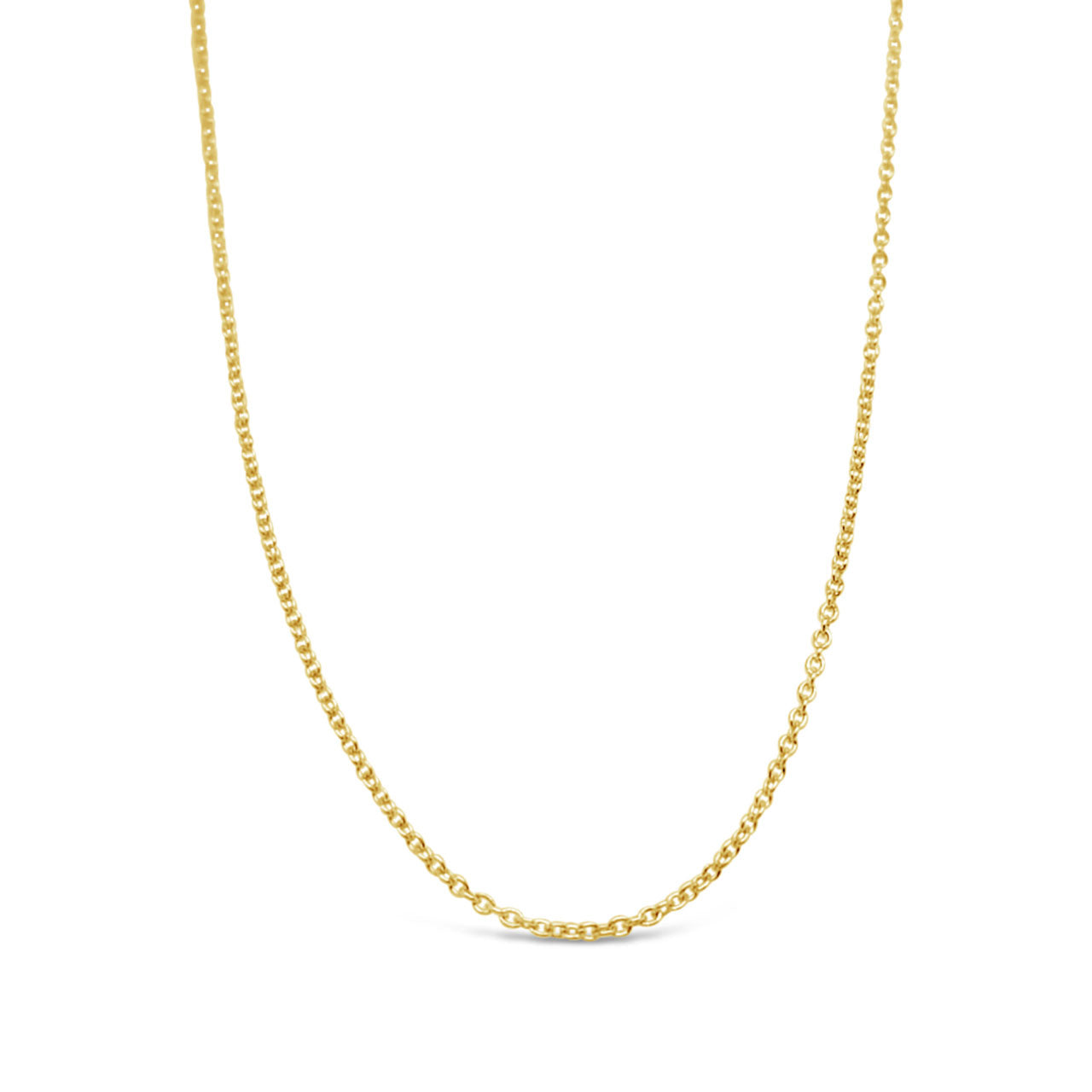 50cm 9k Yellow Gold Plain Cable Chain Unplated