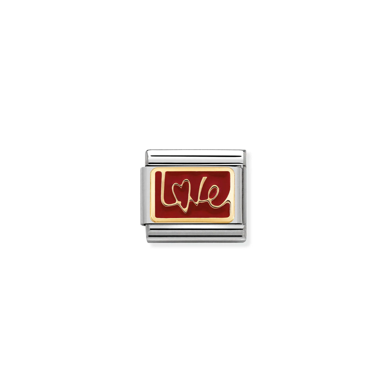 Composable Classic Link 030284/11 Love In Italics 18k Gold And Enamel