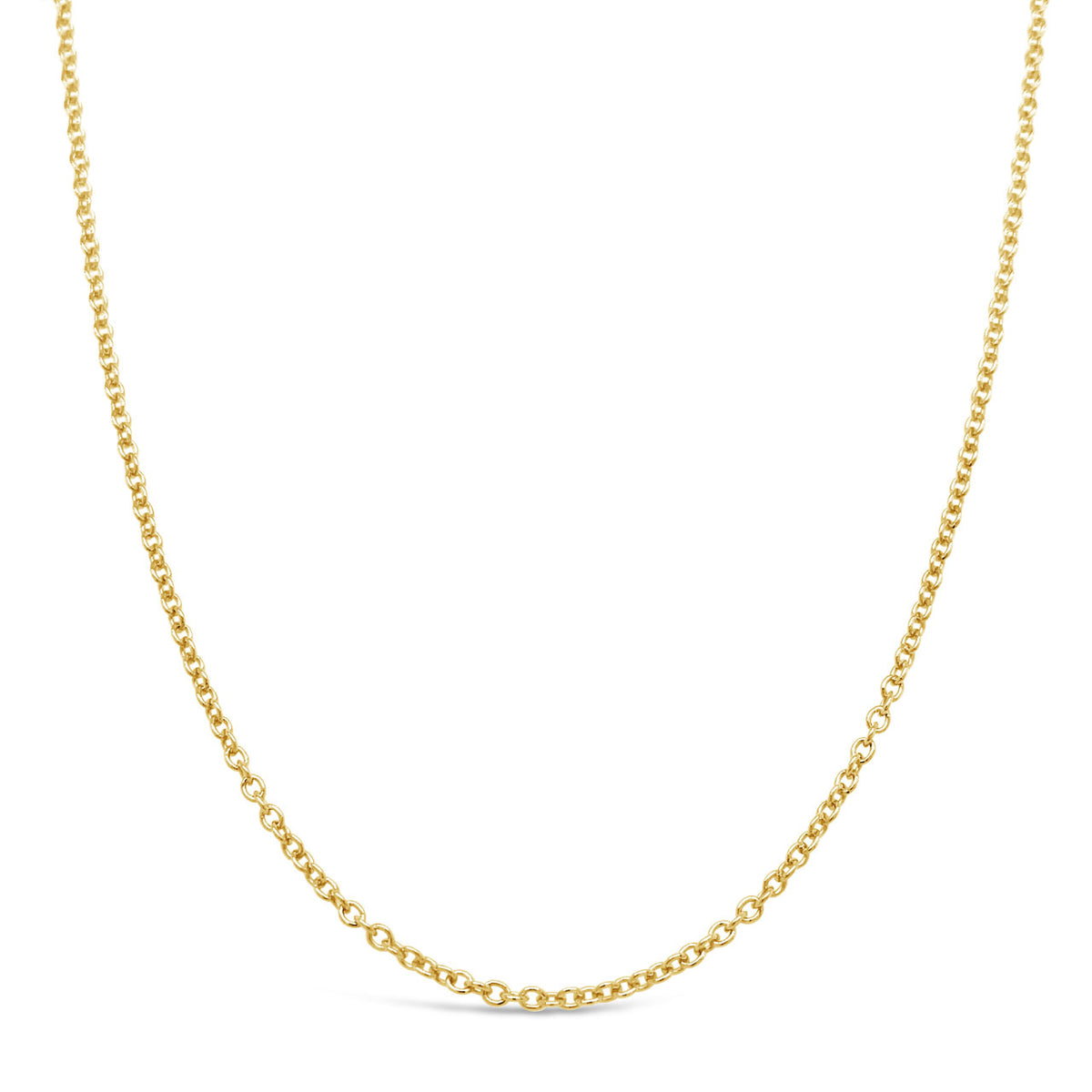 50cm Sterling Silver RCA40 Yellow Gold Plated Round Cable Chain